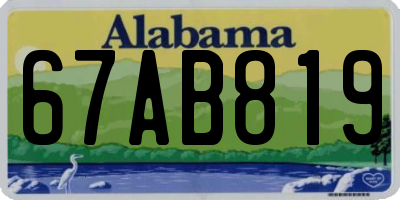 AL license plate 67AB819