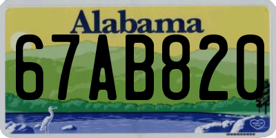 AL license plate 67AB820