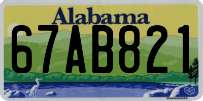 AL license plate 67AB821