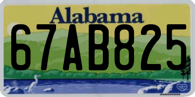 AL license plate 67AB825
