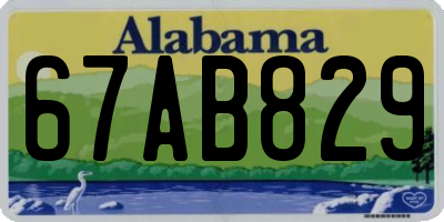 AL license plate 67AB829