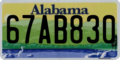 AL license plate 67AB830