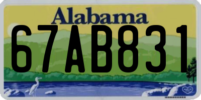 AL license plate 67AB831