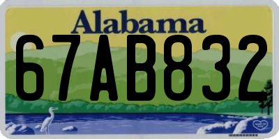AL license plate 67AB832