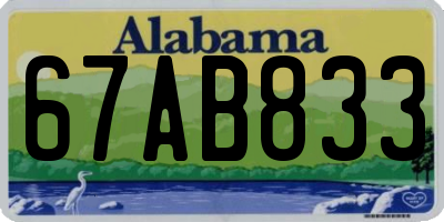 AL license plate 67AB833