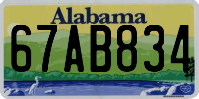 AL license plate 67AB834