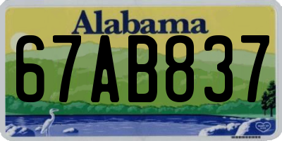 AL license plate 67AB837