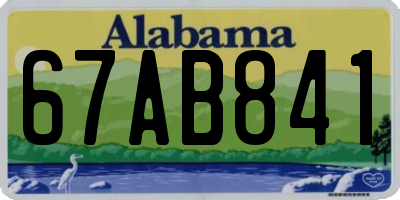 AL license plate 67AB841