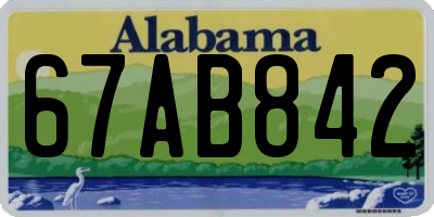 AL license plate 67AB842