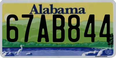 AL license plate 67AB844