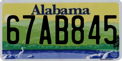AL license plate 67AB845