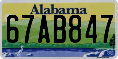 AL license plate 67AB847