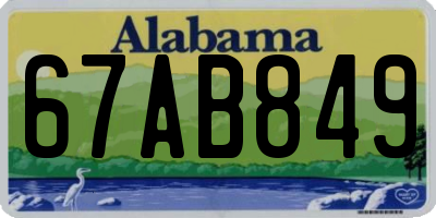 AL license plate 67AB849