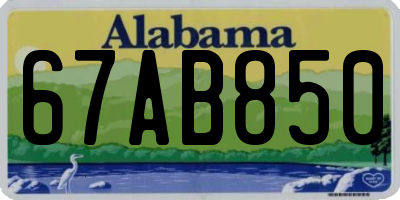 AL license plate 67AB850