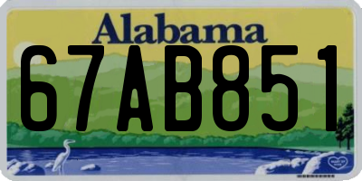 AL license plate 67AB851