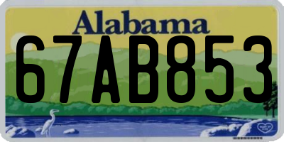 AL license plate 67AB853