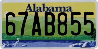 AL license plate 67AB855