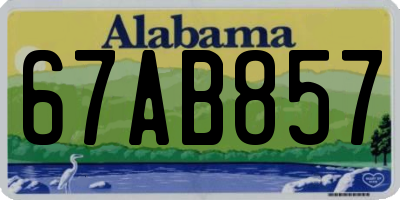 AL license plate 67AB857