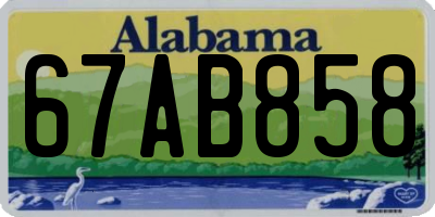 AL license plate 67AB858