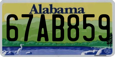AL license plate 67AB859