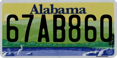 AL license plate 67AB860
