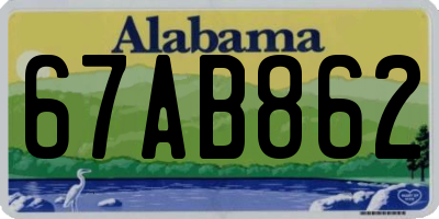 AL license plate 67AB862