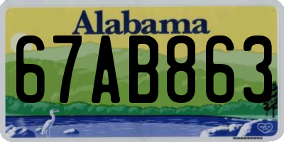 AL license plate 67AB863
