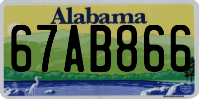 AL license plate 67AB866