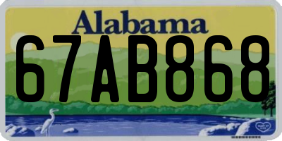 AL license plate 67AB868
