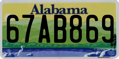 AL license plate 67AB869