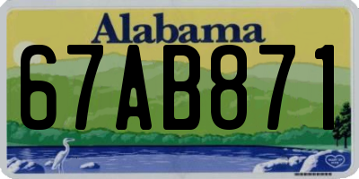 AL license plate 67AB871
