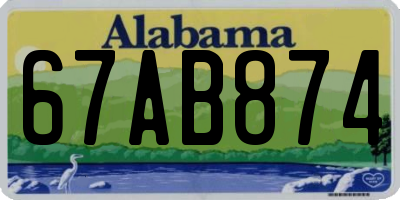 AL license plate 67AB874