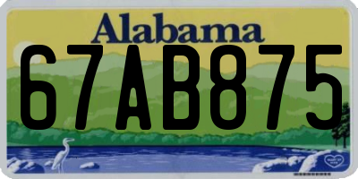 AL license plate 67AB875