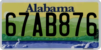 AL license plate 67AB876