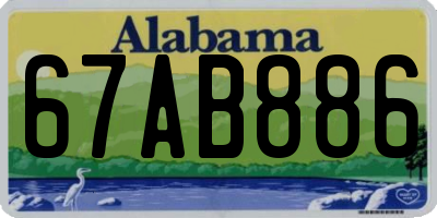 AL license plate 67AB886