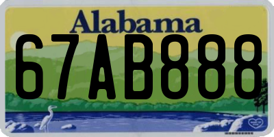 AL license plate 67AB888