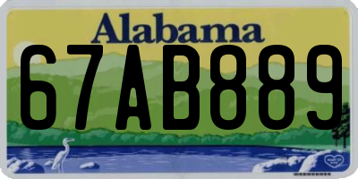 AL license plate 67AB889