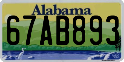 AL license plate 67AB893
