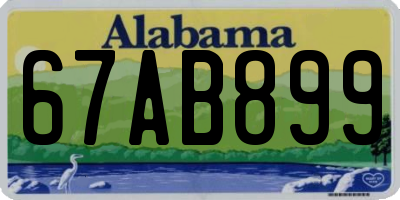 AL license plate 67AB899