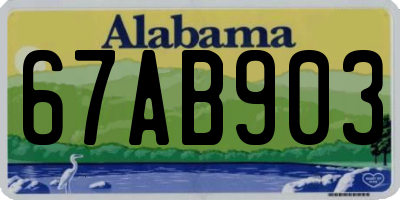 AL license plate 67AB903