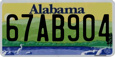 AL license plate 67AB904
