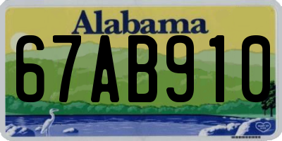 AL license plate 67AB910