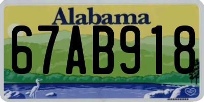 AL license plate 67AB918