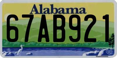 AL license plate 67AB921