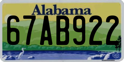 AL license plate 67AB922