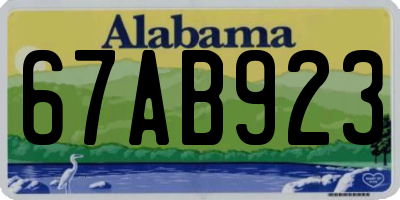 AL license plate 67AB923