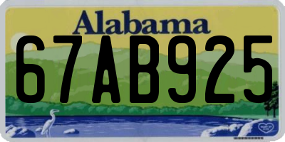 AL license plate 67AB925