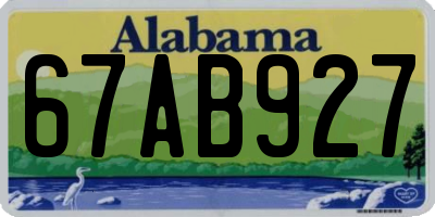AL license plate 67AB927