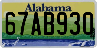 AL license plate 67AB930