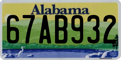 AL license plate 67AB932